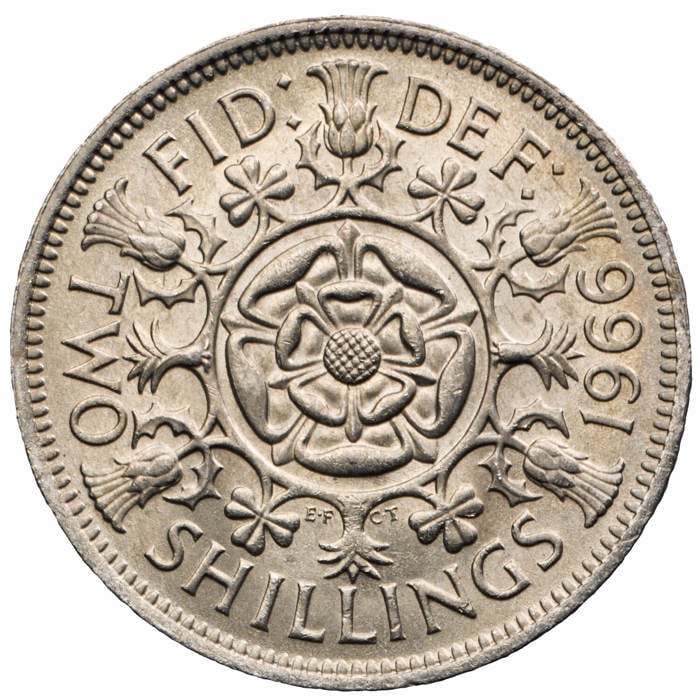 Queen Elizabeth II 1966 Florin