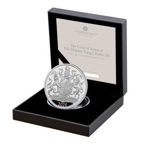 The Coat of Arms of His Majesty King Charles III 2025 UK £5 Silver Proof Coin