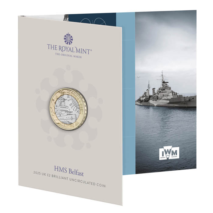 HMS Belfast 2025 UK £2 Brilliant Uncirculated Coin