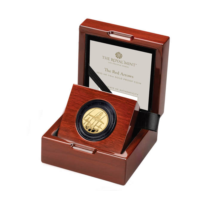 The Red Arrows 2025 UK 1/4oz Gold Proof Coin 