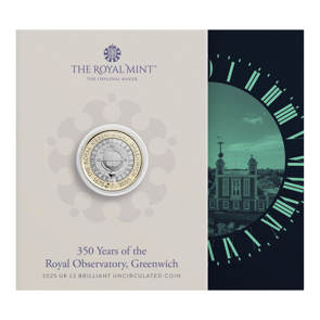 350 Years of the Royal Observatory, Greenwich 2025 UK £2 Brilliant Uncirculated Coin