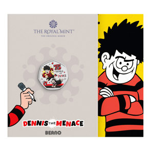 75 Years of Dennis the Menace 2026 UK 50p Brilliant Uncirculated Colour Coin