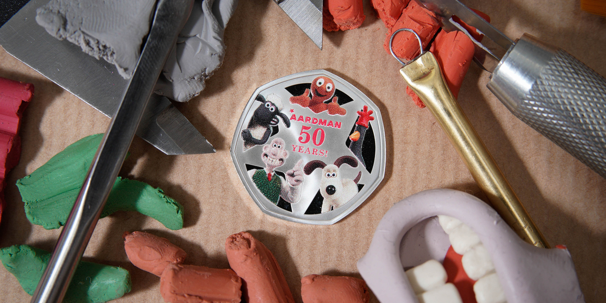 Aardman Coloured Collectable Coin