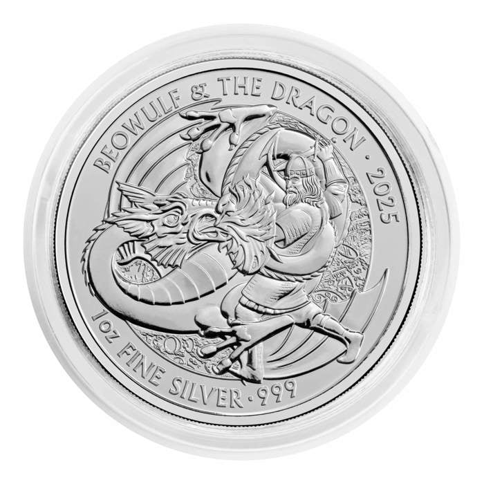 Beowulf and the Dragon 2025 1oz Silver Bullion Coin