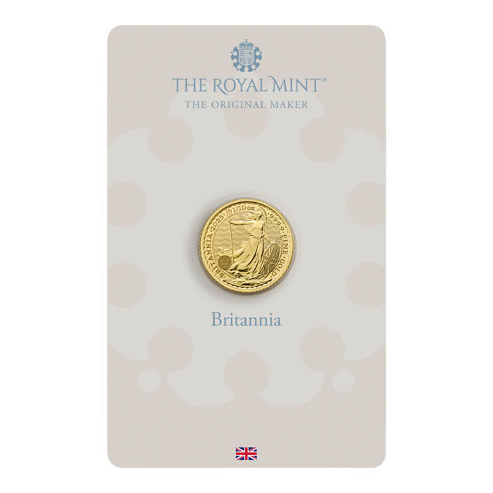 Britannia 2025 1/10oz Gold Bullion Coin in Blister