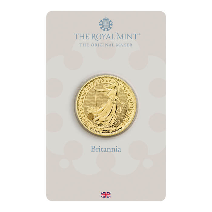 Britannia 2025 1/2oz Gold Bullion Coin in Blister