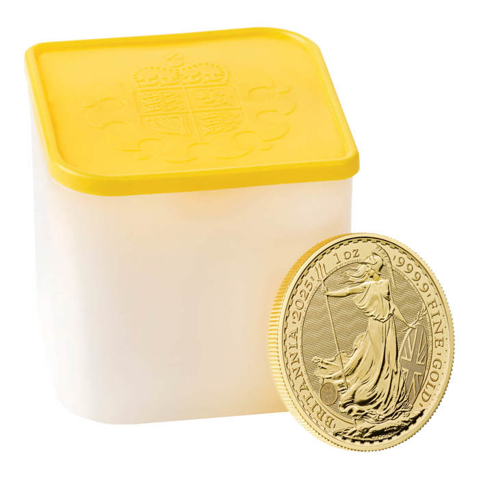 Britannia 2025 1oz Gold Bullion Ten-Coin Tube