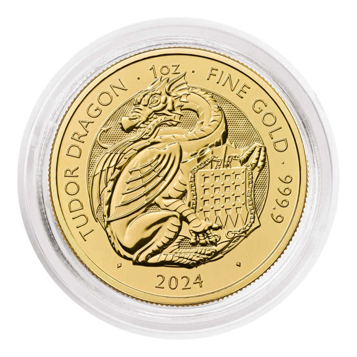 The Royal Tudor Beasts 2024 Tudor Dragon Gold 1oz Bullion Coin
