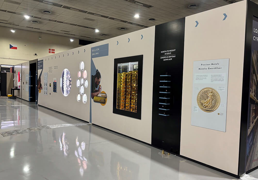 Factory exhibition space at the Royal Mint Experience