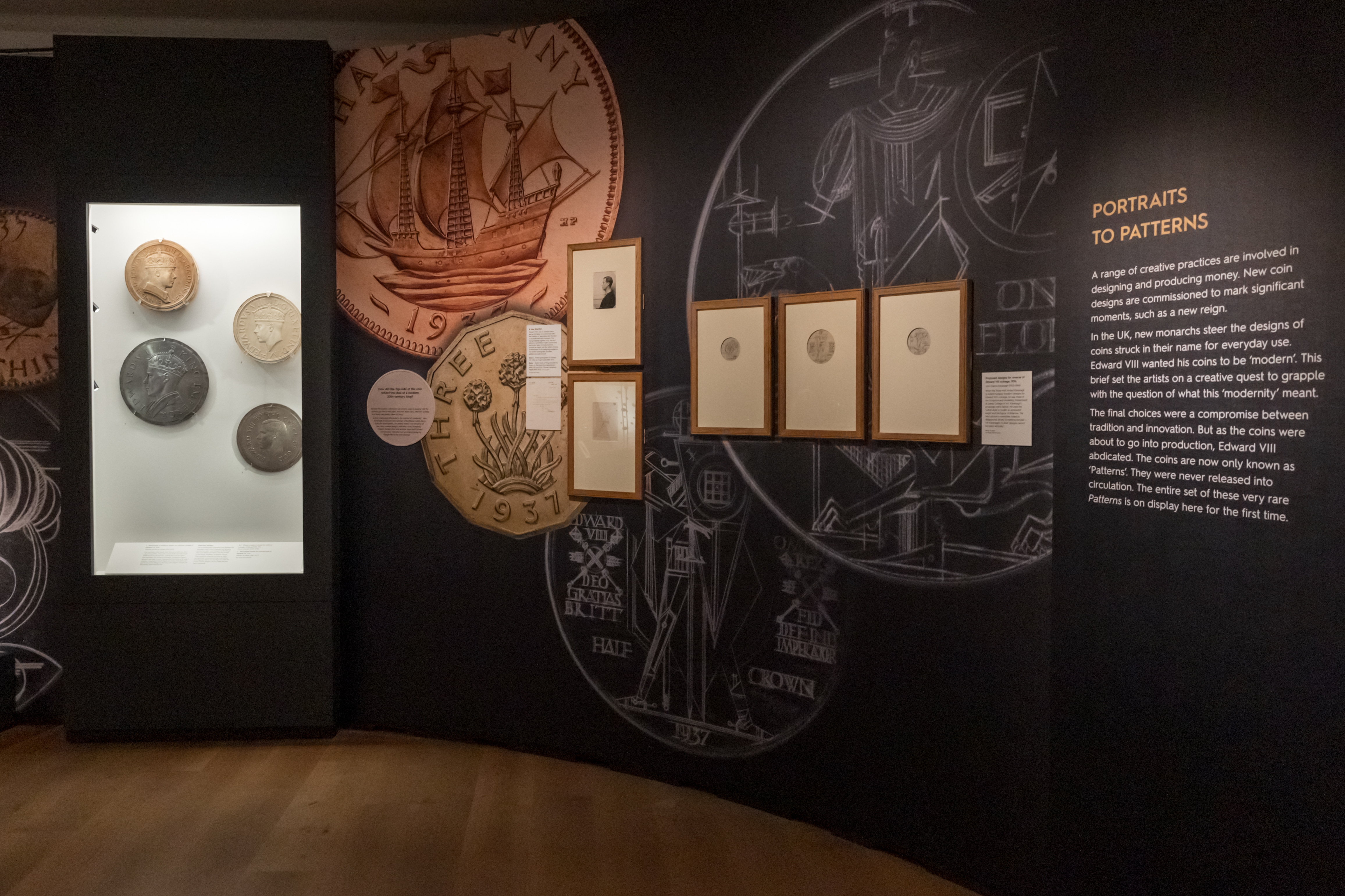 Royal Mint Museum objects on display at the Ashmolean Museum exhibition 