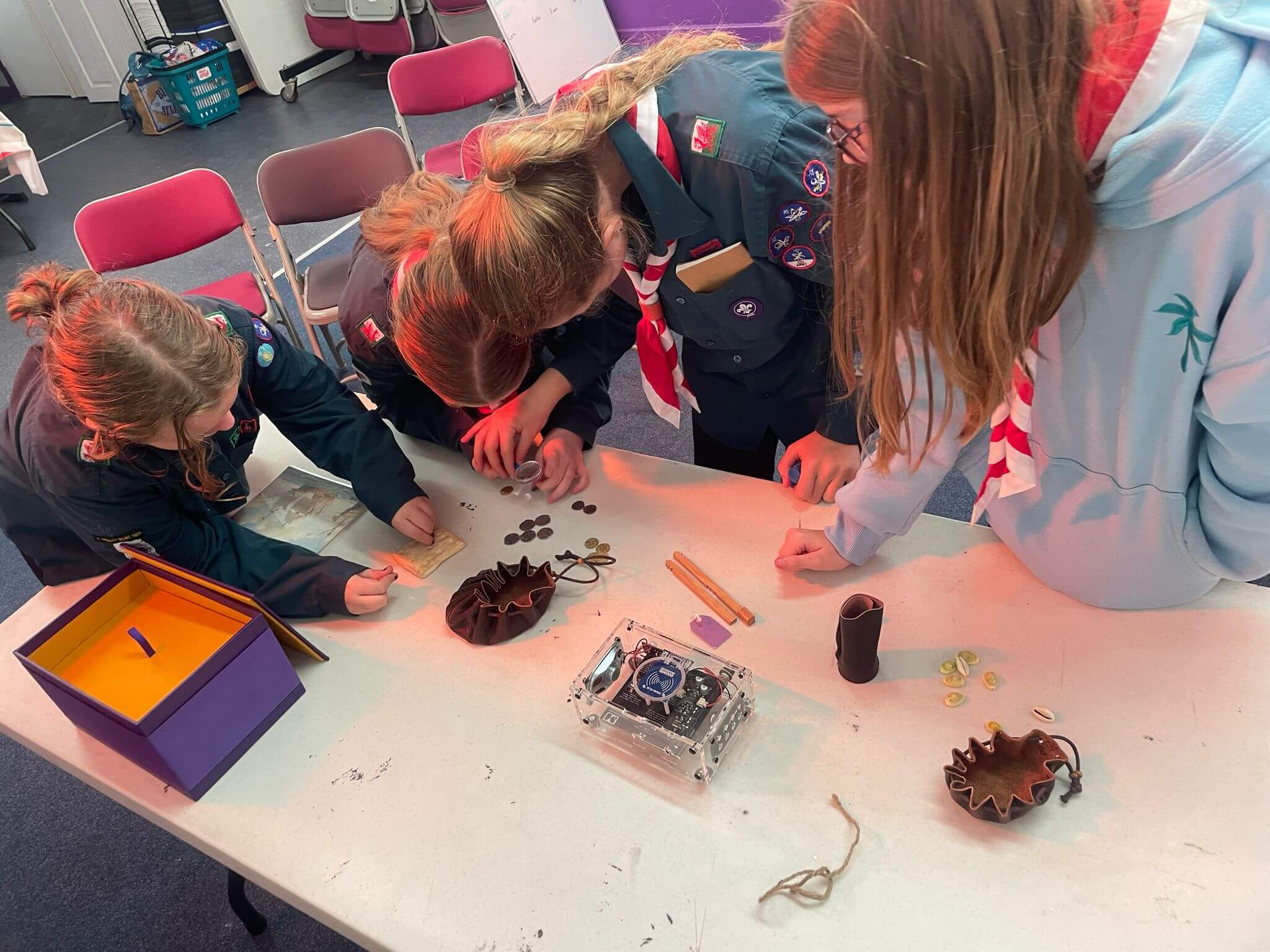 Children looking at the Education Box
