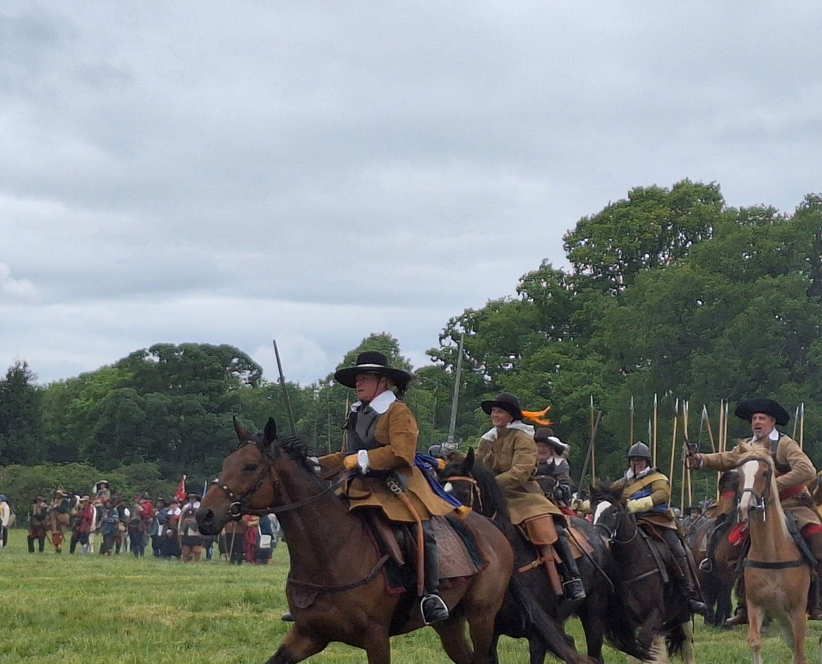 Cavalry re-enactors from the Sealed Knot at the Battle of Naesby