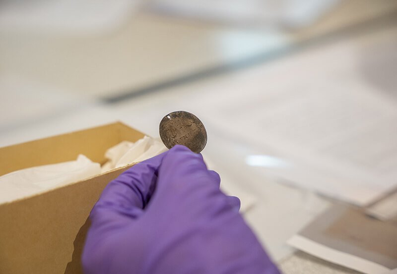The Royal's Chief Engraver, Gordon Summers working on a cufflink, part of the new 886 collection